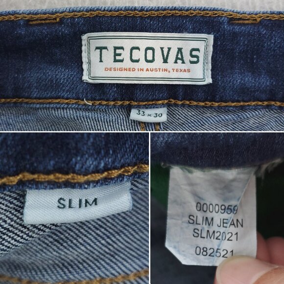 Tecovas Jeans Slim Stretch Straight Leg Denim Men's "33x30" Actual 32x31 - Picture 3 of 10